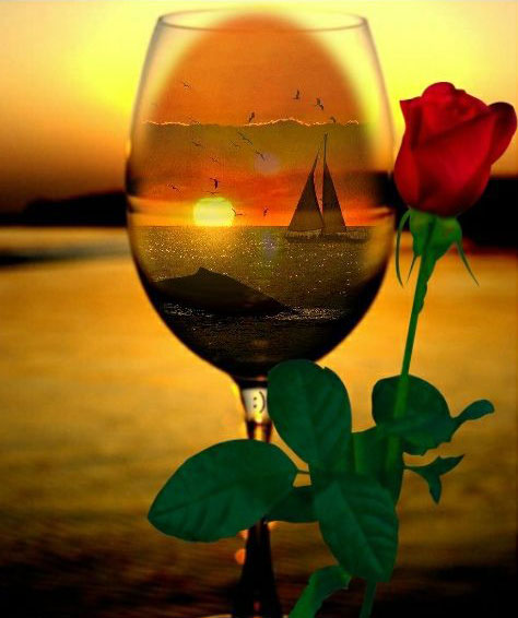 glas-rose-sunset
